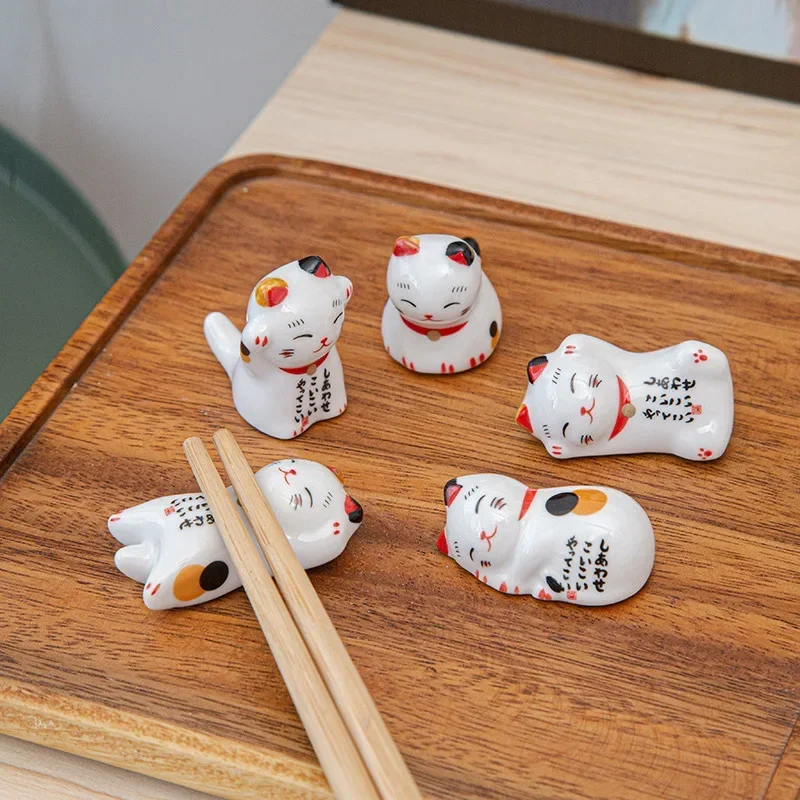 Chopstick Rest Ceramic - 1 개 일본 행운의 고양이 세라믹