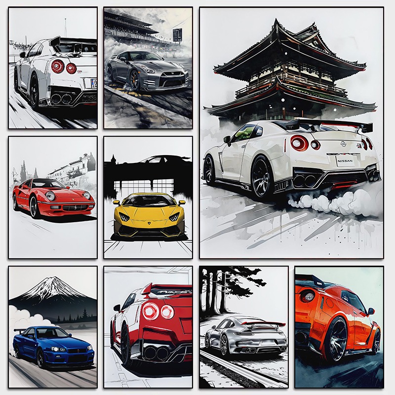 일본식 Supercar 벽 아트 포스터 현대 자동차 스 - Japanese Luxury Lifestyle 리뷰 및 가격