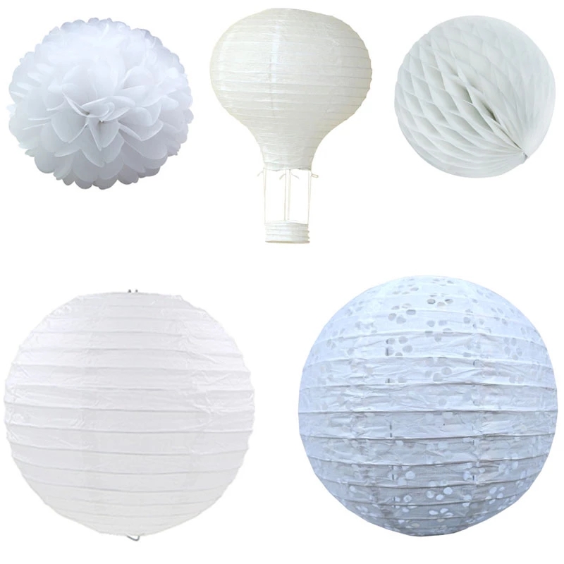 1pc 화이트 시리즈 중국 종이 랜턴 종이 꽃 공 벌집 - Japanese Lantern Paper 리뷰 및 가격